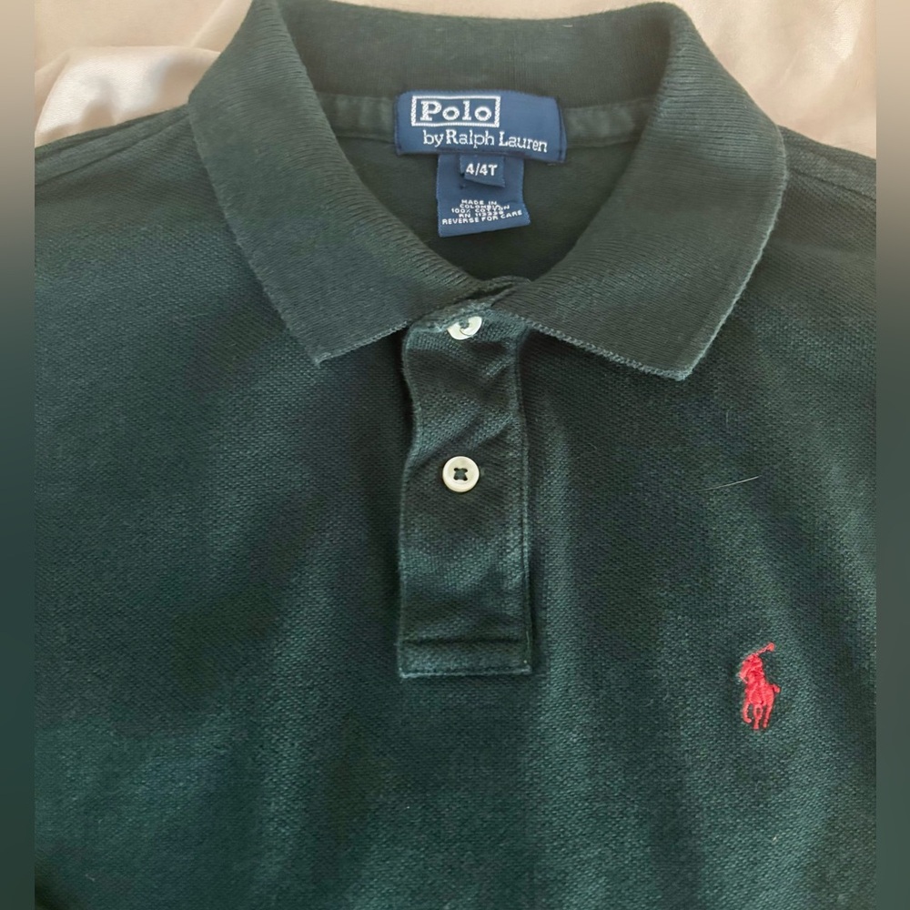 Polo Ralph Lauren Long Sleeve Mesh Cotton Polo Shirt Boy’s Size 4/4T - Picture 2 of 7